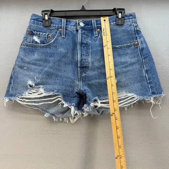 Levi's 501XX Big E Jean Shorts Women's 27x2.5 Button Fly Summer Preppy EUC - Picture 14 of 14